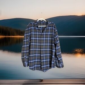 Pendleton Shirt Mens XL Mason Flannel Blue Gray Plaids Button Down 100% Cotton